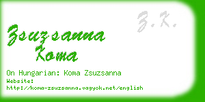 zsuzsanna koma business card